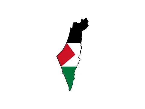 Palestine Map With Flag Vector Stock Illustration