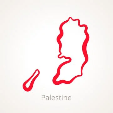 Palestine - Outline Map Stock Illustration