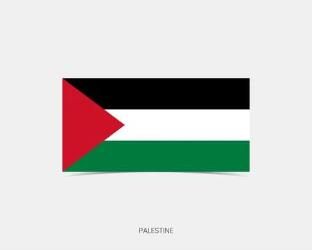 Palestine Rectangle flag icon with shadow. Illustrazione stock