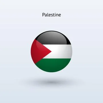 Palestine round flag. Vector illustration. Stock Illustration