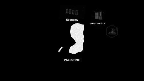 Palestine technology map with animated charts Stock Footage 340967297