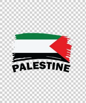 Palestine Text With Black Brush Stroke grunge white sign Stock Illustration