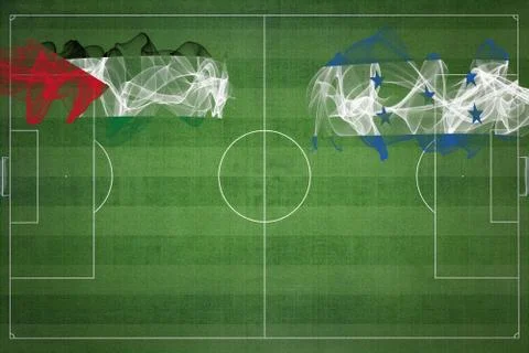 Palestine vs Honduras Soccer Match, national colors, national flags, soccer f Illustrazione stock