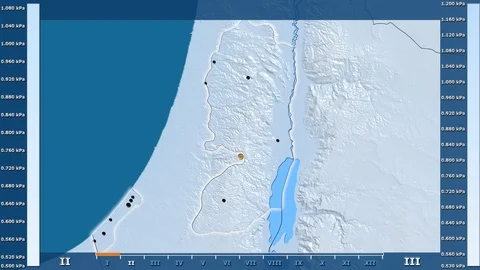 Palestine - water vapor pressure, border... | Stock Video | Pond5