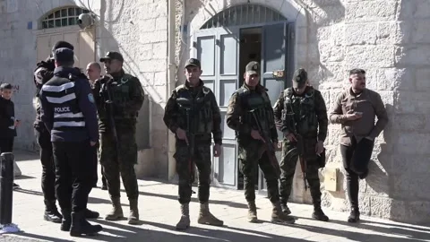 The Palestinian city of Bethlehem, marked by a second 'sad Christmas', Belén (Ci Stock Footage 296242489