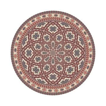 Palestinian design element 128 Circular pattern in traditional Palestinian... Stock Photos