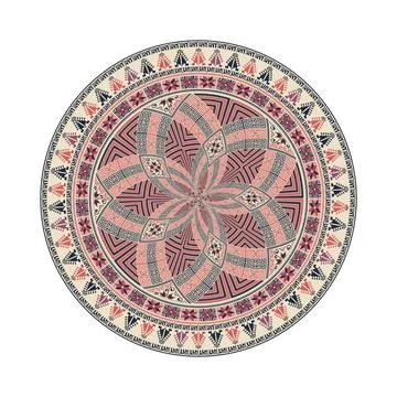 Palestinian design element 175 Circular pattern in traditional Palestinian... Stock Photos