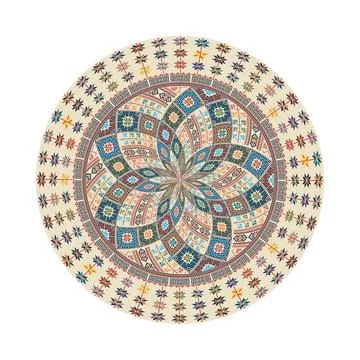 Palestinian design element 176 Circular pattern in traditional Palestinian... Stock Photos