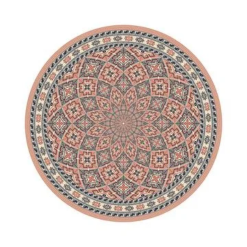 Palestinian design element 177 Circular pattern in traditional Palestinian... Stock Photos