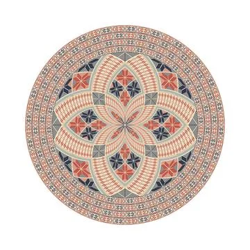 Palestinian design element 178 Circular pattern in traditional Palestinian... Stock Photos