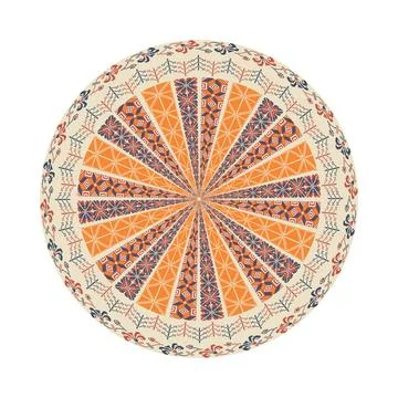 Palestinian design element 179 Circular pattern in traditional Palestinian... Stock Photos