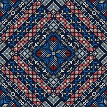 Palestinian embroidery pattern 234 Seamless pattern design with traditiona... Stock Photos