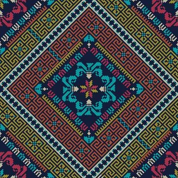 Palestinian embroidery pattern 236 Seamless pattern design with traditiona... Stock Photos