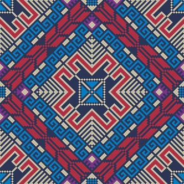 Palestinian embroidery pattern 238 Seamless pattern design with traditiona... Stock Photos