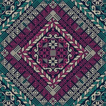Palestinian embroidery pattern Seamless pattern design with traditional Pa... Stock Photos