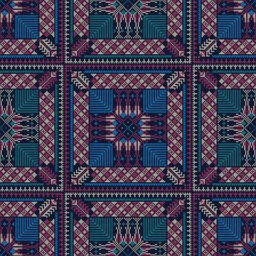Palestinian embroidery pattern Seamless pattern design with traditional Pa... Foto stock