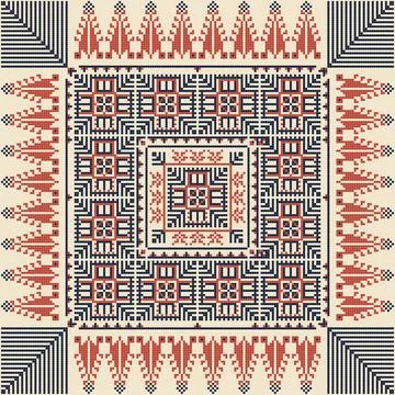 Palestinian embroidery pattern Seamless pattern design with traditional Pa... Stock Photos