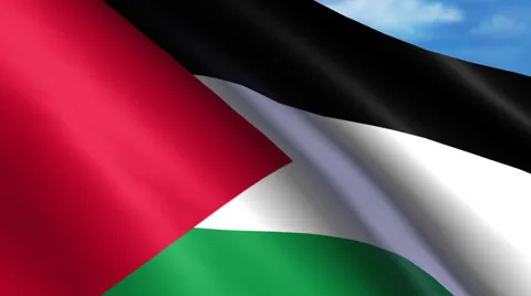 Palestinian Flag Animation Stock Footage 40298437