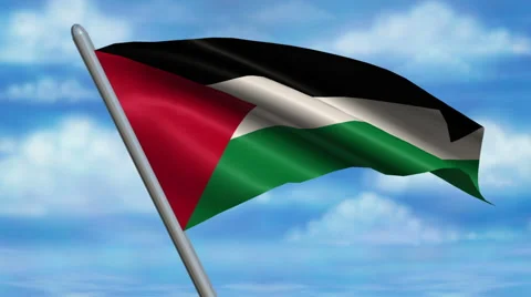Palestinian Flag Animation Stockbeeldmateriaal 40298593
