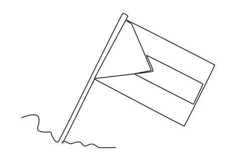 A Palestinian flag flutters Stock Illustration