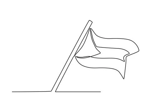 A Palestinian flag flutters on a pole Stock Illustration