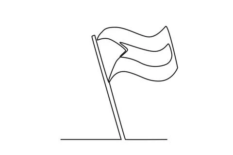 A Palestinian flag on a pole Stock Illustration