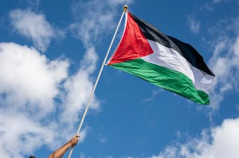 Palestinian Flag in the sky Stock Photos