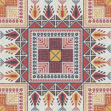 Palestinian mosaic pattern  Stockillustratie
