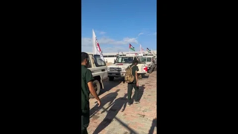 Palestinian Prisoners Released in Khan Yunis Stock Footage 320746710
