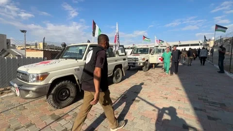 Palestinian Prisoners Released in Khan Yunis Stock Footage 320748304