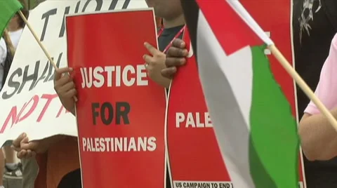 Palestinian supporters Stock Footage 7478219
