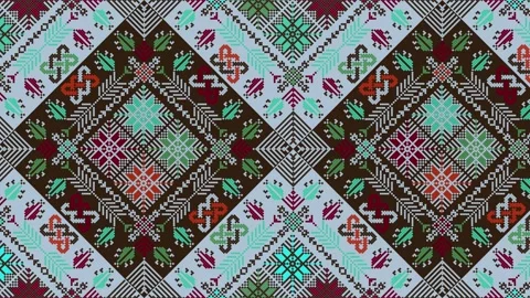 Palestinian Tatreez loop Video stock 285060419