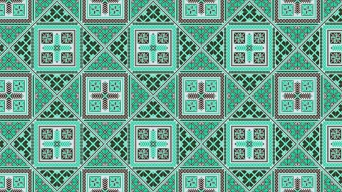 Palestinian Tatreez loop Video stock 285060602