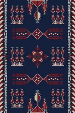 Palestinian Tatreez, template pattern Stock Illustration
