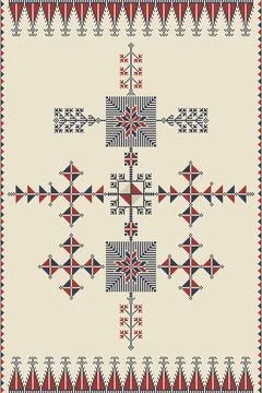 Palestinian Tatreez, template pattern Stock Illustration