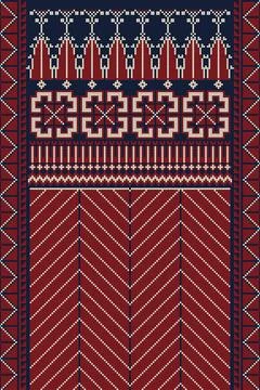 Palestinian Tatreez, template pattern Stock Illustration