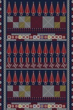 Palestinian Tatreez, template pattern Stock Illustration