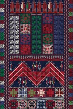Palestinian Tatreez, template pattern Stock Illustration