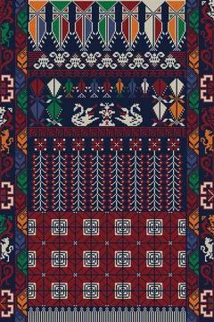 Palestinian Tatreez, template pattern Stock Illustration
