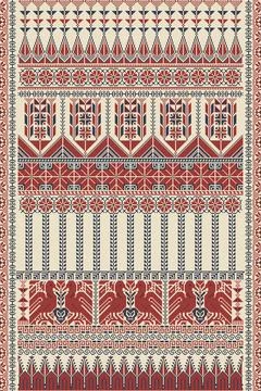 Palestinian Tatreez, template pattern Stock Illustration