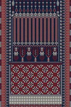 Palestinian Tatreez, template pattern Stock Illustration