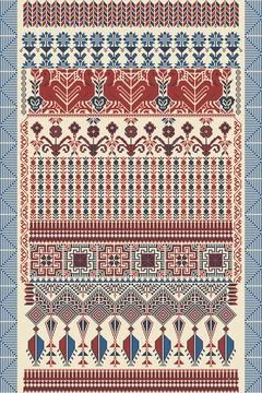 Palestinian Tatreez, template pattern Stock Illustration