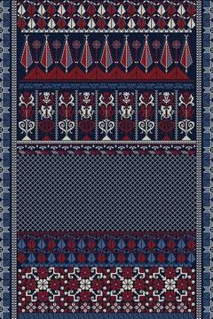 Palestinian Tatreez, template pattern Stock Illustration