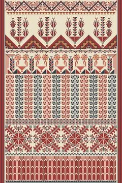 Palestinian Tatreez, template pattern Stock Illustration