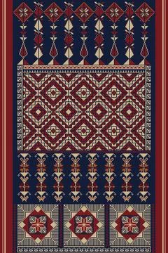 Palestinian Tatreez, template pattern Stock Illustration
