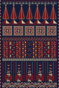 Palestinian Tatreez, template pattern Stock Illustration