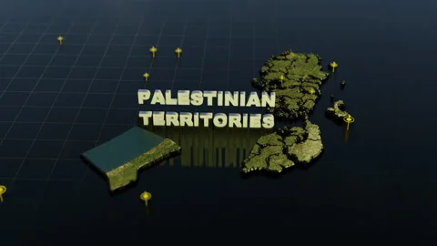 Palestinian Territories 3D Map With Animation Stock Footage 309406727
