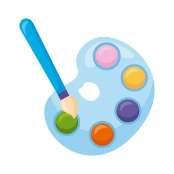 Palette and brush Stock Illustration