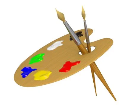 Palette and brushes Stock Illustration