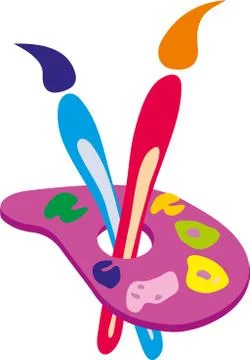 PALETTE AND PAINT Stock Illustration